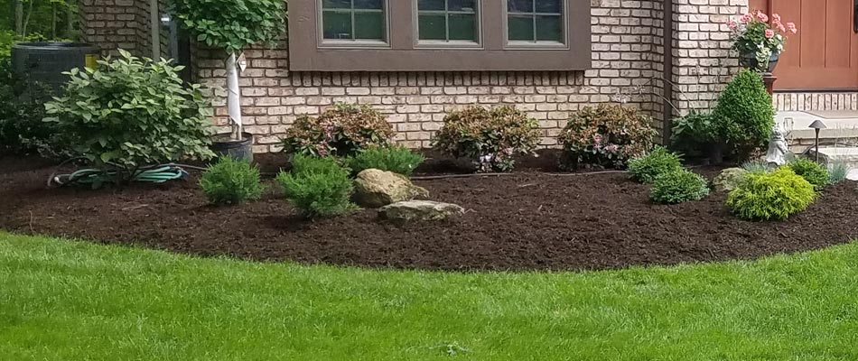Mulch that was installed in a landscaping bed in front of a home in Montville Township,OH.